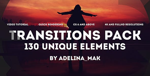 AE模板-130组各种图形遮罩蒙板转场过渡动画 Transitions Pack-精品资源站