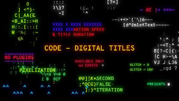 AE模板-数字代码文字标题动画 Code – Digital Titles-精品资源站