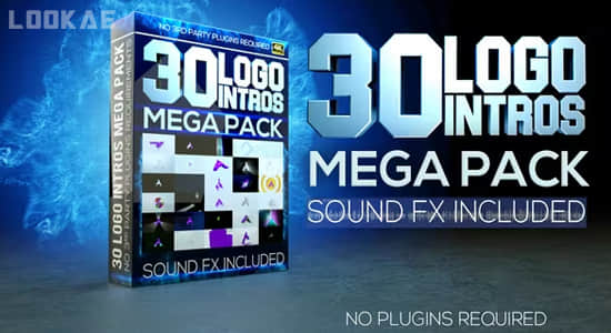 30个简洁迷你影视LOGO标志动画片头AE模板 logo Reveal Mega pack minimal logo opener Ident-精品资源站