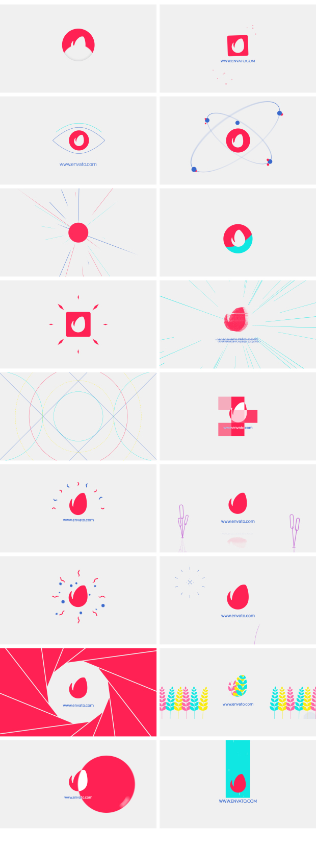 AE模板-19个简约时尚明亮扁平化LOGO标志创意小片头动画 (含音效)-LookAE.com AE模板-19个简约时尚明亮扁平化LOGO标志创意小片头动画 (含音效)