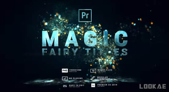 PR模板-漂亮优雅魔法粒子动画文字标题开场片头 Magic Fairy Particles Titles-精品资源站