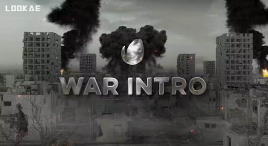 AE模板-三维废墟军事战争轰炸展示介绍 War Intro-精品资源站