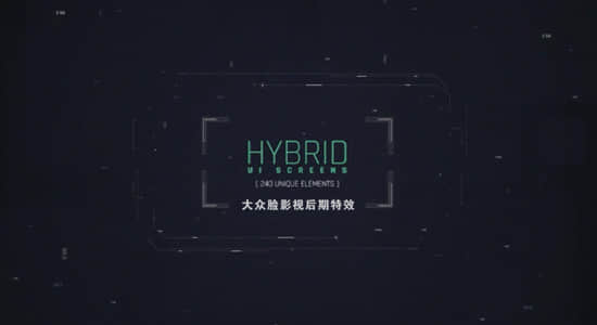 AE模板-240个未来科技感UI信息数据图表HUD元素动画 Hybrid Ui Screens-精品资源站