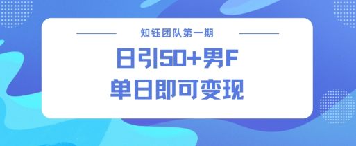 男粉引流新方法不违规，当日即可变现-精品资源站