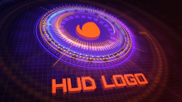 AE模板-科技感LOGO标志片头动画 HUD Logo Reveal-精品资源站