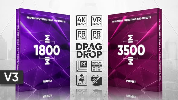 Premiere模板-5000种视频转场过渡视觉特效豪华PR预设包 V2 + 使用教程-精品资源站
