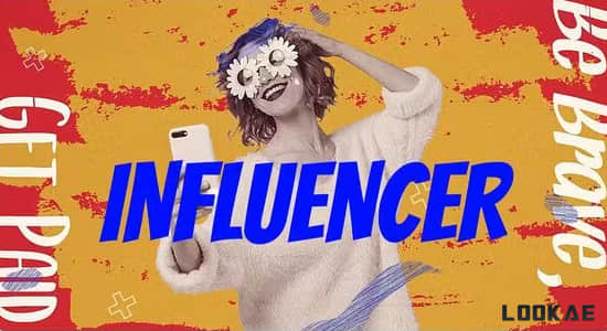 AE模板-风格化画笔涂抹图文展示宣传动画 Influencer Promo-精品资源站