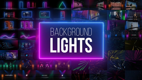 AE模板-128种舞台背景彩色霓虹灯光效果场景展示包装 Background Lights-精品资源站