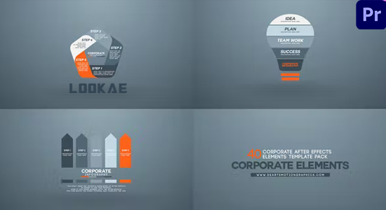 PR模板-40种公司企业图形报表展示动画 Corporate Elements-精品资源站