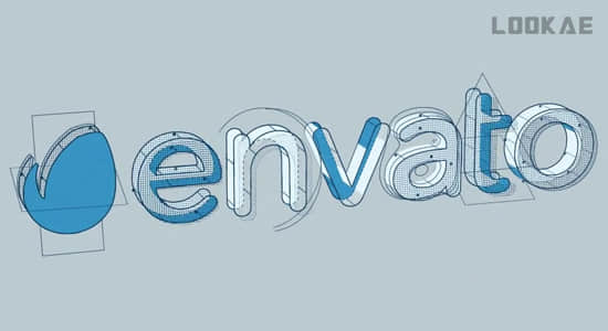 AE模板-创意3D立体模块化线条结构图形LOGO标志文字元素动画-精品资源站