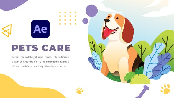 AE模板-可爱卡通医生宠物护理医疗图形动画介绍展示 Pets Care and Veterinarian-精品资源站
