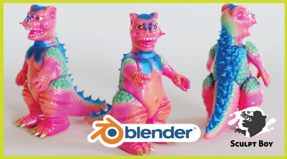 Blender可爱怪兽手办3D建模贴图渲染教程 Udemy – Create a Kaiju Sofubi Figurine with Hands On Practice-精品资源站