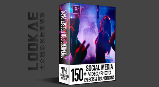 Premiere模板-150种变焦缩放故障损坏干扰社交媒体视频PR转场 150+ Social Media FX Pack-精品资源站