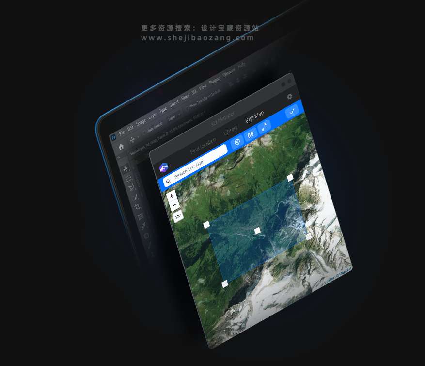 PS汉化插件 3D Map Generator 全套3D立体地图扩展面板支持Win/Mac