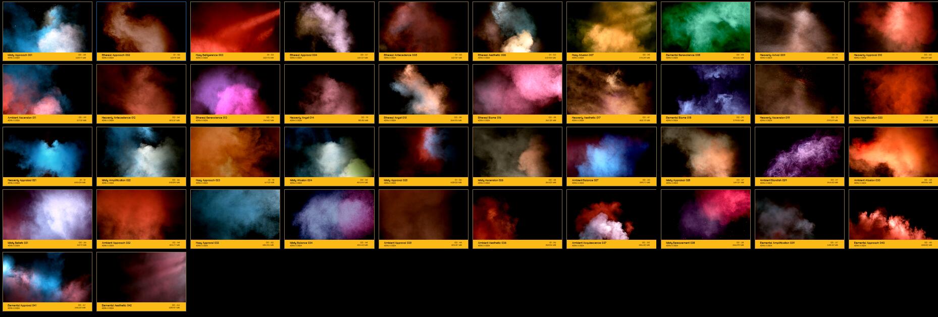 4K视频素材 114彩色粉尘烟雾气体飘散弥漫合成动画 Atmospheric Backgrounds