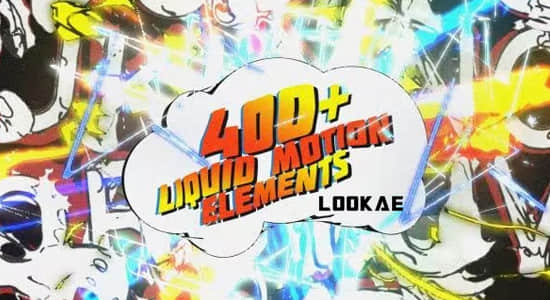 AE模板-400个三维复古卡通液体MG动画元素预设包 3D liquid Motion FX Packages-精品资源站