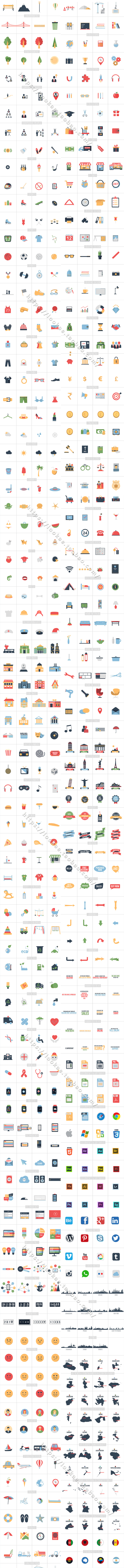 AE脚本+模板-2000个MG扁平化多类型Icon图标场景动画工具包 V17