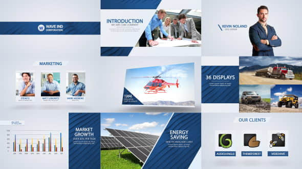 AE模板-公司企业信息数据团队业务介绍宣传栏目包装Wave – Corporate Video Package-精品资源站
