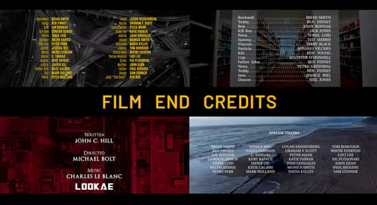 PR预设-83个电影片头片尾滚动介绍文字标题动画 Film End Credits-精品资源站
