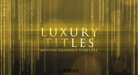 PR模板-优雅金色粒子背景颁奖文字标题开场片头 Luxury Titles-精品资源站