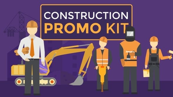 AE模板-建筑施工人物场地MG动画 Construction Promo-精品资源站