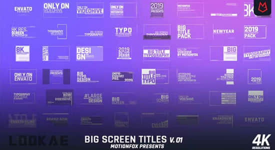 50组现代流行文字大标题排版动画AE模板 Typography Title Animation v1-精品资源站
