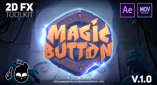 AE脚本-900个卡通能量电流冰雪火焰烟雾爆炸植物生长MG动画特效Magic Button+视频素材-精品资源站