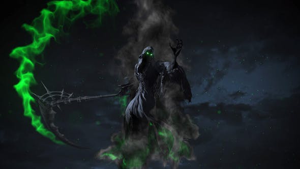 AE模板-死神镰刀挥舞怒砍LOGO标志展示片头 Cinematic Reaper Logo-精品资源站