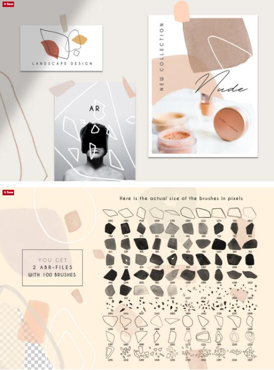 PS笔刷 1309款水彩艺术画手绘背景纹理插画 All Photoshop Stamp Brushes Bundle