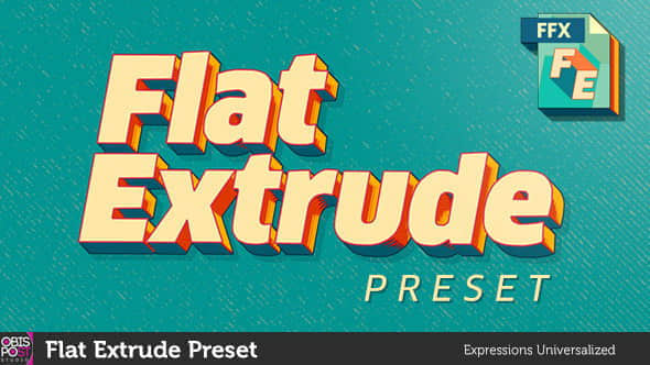 AE预设：复古卡通扁平化3D标题文字挤出效果 Flat Extrude Preset-精品资源站