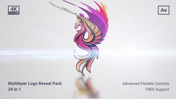 AE模板-24种简洁明亮多层LOGO标志动画片头 Clean Multilayer Logo Pack-精品资源站