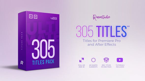 PR预设+AE模板：305种多类型文字标题介绍动画终极包 Titles Ultimate Pack+使用教程-精品资源站