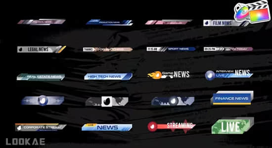 FCPX插件-20种新闻栏目字幕条标题动画 News Titles-精品资源站