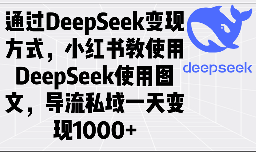 通过DeepSeek变现方式，小红书教使用DeepSeek图文，导流私域一天变现1000+-精品资源站