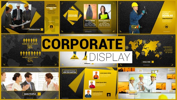 AE模板-橙黄色风格公司企业宣传介绍展示包装片头 Corporate Display-精品资源站