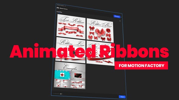 AE脚本-44个精美喜庆礼品盒元素搭配动画 Animated Ribbons for Motion Factory-精品资源站