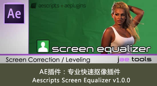 AE插件：专业快速抠像插件Aescripts Screen Equalizer v1.0.0（含教程）-精品资源站