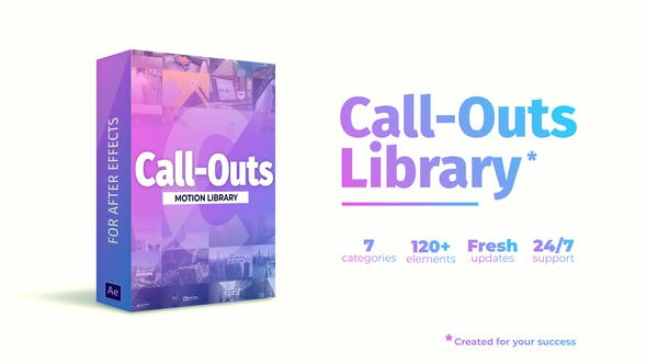 AE模板-120种呼出线条指针标注介绍动画 Call-Outs Library-精品资源站