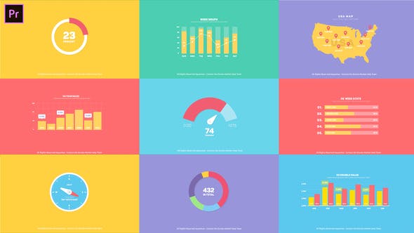 Premiere预设+AE模板-公司企业商务扁平化信息数据图表展示介绍MG动画 Flat Infographics Toolkit-精品资源站