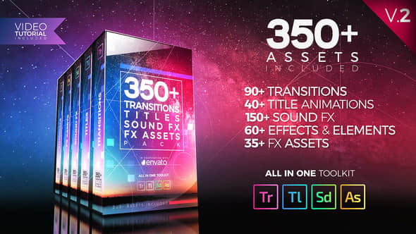 Premiere模板：350个转场效果文字标题音效合集包350+ Pack Transitions Titles Sound FX-精品资源站