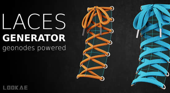 Blender插件-程序化鞋带生成器 Laces Generator v1.0-精品资源站