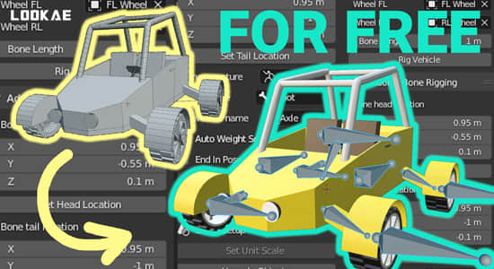 Blender插件-汽车装备绑定工具 Unreal Engine 4 Vehicle Rigging Addon V0.6.2-精品资源站