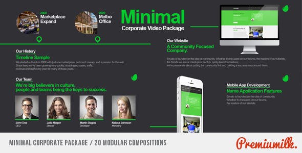 AE模板-迷你简洁公司企业商务介绍展示包装 Minimal Corporate Package-精品资源站