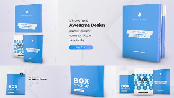 AE模板-三维盒子包装设计展示 Box Product Pack Mockup-精品资源站