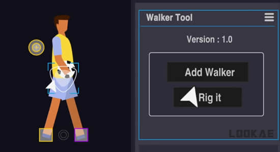 AE脚本-二维卡通人物角色步行跑步绑定MG动画工具 Walker Tool V2.0.2+使用教程-精品资源站
