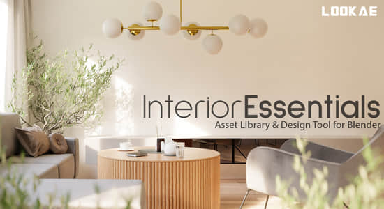 Blender插件-800种室内家具陈设装饰物品模型资产预设 Interior Essentials – Design Tool & Asset Library-精品资源站