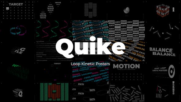 AE/PR模板-32个创意酷帅海报文字标题排版循环动画 Quike – Loop Kinetic Posters-精品资源站