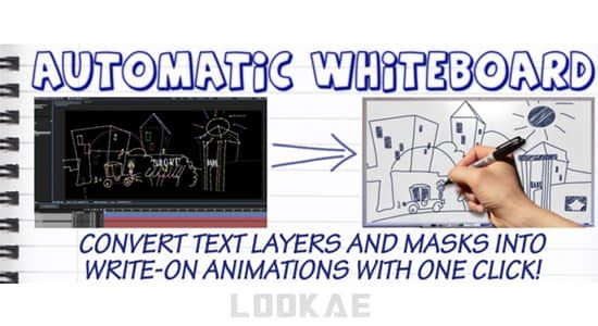 AE脚本-自动创建手写描绘动画 Automatic Whiteboard v1.2-精品资源站