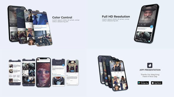 AE模板-三维手机应用界面社交媒体广告宣传展示介绍动画 App Presentation V2.0-精品资源站