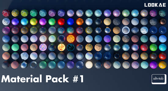 128种材质纹理贴图资产包Blender预设 Alt Tab 128 Materials Pack-精品资源站